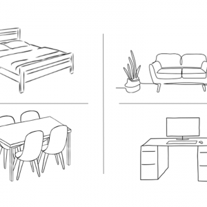 Plan d'aménagement Intérieur 2D - Pièce Simple