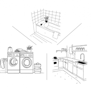 Plan Décoration Intérieure 3D - Pièces Techniques